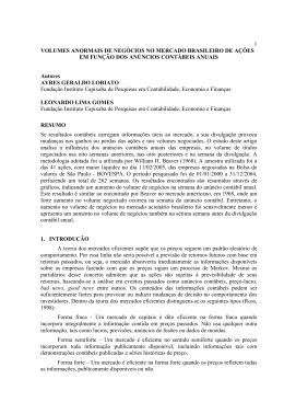 GOMES, Leonardo Lima. Volumes anormais de neg&oacute;cios no