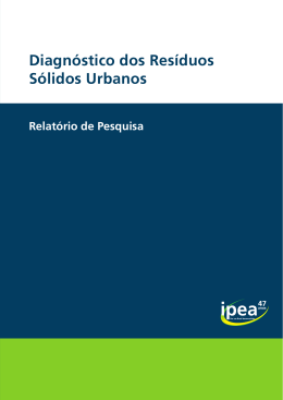 Diagn&oacute;stico dos Res&iacute;duos S&oacute;lidos Urbanos