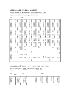 aquisi&ccedil;&agrave;o de n meros avulsos - Gabinete de Documenta&ccedil;&atilde;o e