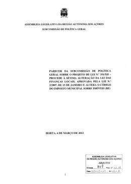 PARECER DA sUDCDmssÃD DE PDLÍTICA GERAL SOBRE o