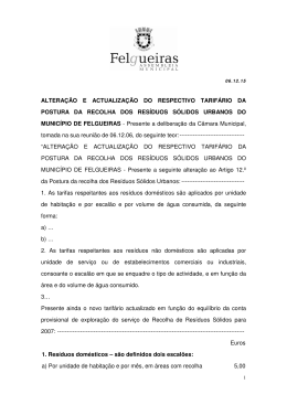 Altera&ccedil;&atilde;o e Actualiza&ccedil;&atilde;o do tarif&aacute;rio da Postura de R-205