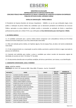 Convoca&ccedil;&atilde;o para Per&iacute;cia M&eacute;dica