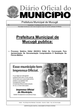 2&ordm; Edital de Convoca&ccedil;&atilde;o para Apresenta&ccedil;&atilde;o de Documenta&ccedil;&atilde;o