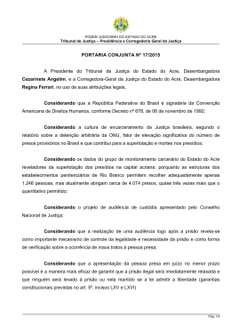 PORTARIA CONJUNTA Nº 17/2015 A Presidente do Tribunal