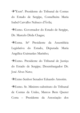 &rarr;"Exm&ordf;. Presidente do Tribunal de Contas do Estado de Sergipe