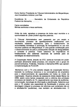 Exmo Senhor Presidente do Tribunal Administrativo de
