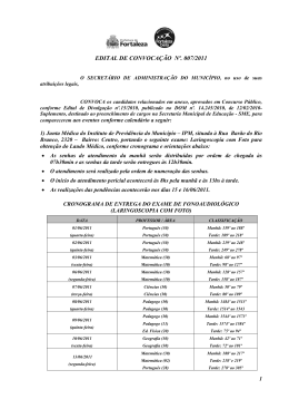 EDITAL DE CONVOCA&Ccedil;&Atilde;O N&ordm;. 007/2011