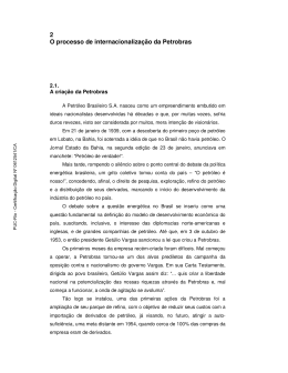 2 O processo de internacionaliza&ccedil;&atilde;o da Petrobras