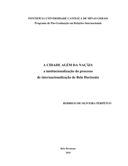 A CIDADE AL&Eacute;M DA NA&Ccedil;&Atilde;O: a