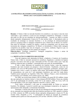 A ESTRATÉGIA DE INTERNACIONALIZAÇÃO DA NATURA