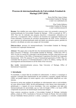 Processo de internacionaliza&ccedil;&atilde;o da Universidade