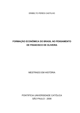 forma&ccedil;&atilde;o econ&ocirc;mica do brasil no pensamento de francisco de oliveira