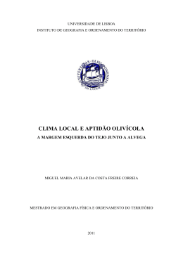 clima local e aptidão olivícola - Repositório da Universidade de Lisboa