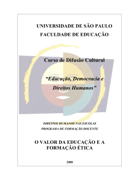 Valor da educação e a formação ética, O