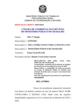 Processo PGT/CCR/nº 15033/2014 - Ministério Público do Trabalho