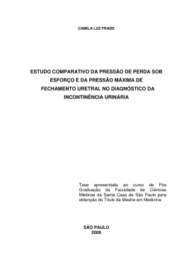 estudo comparativo da press&atilde;o de perda sob esfor&ccedil;o e da press&atilde;o