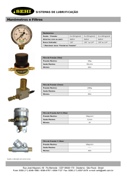 filtro / manômetro - sehi sistemas de lubrificação