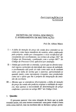 Escritura de venda sem pre&ccedil;o e averbamento de rectifica&ccedil;&atilde;o