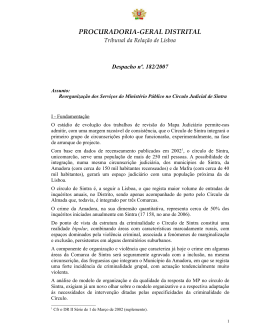 Despacho n&ordm; - Procuradoria-Geral Distrital de Lisboa