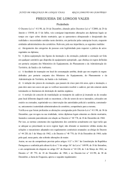Regulamento cemitério