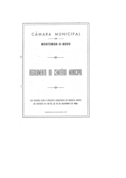 Regulamento Cemit&eacute;rio - C&acirc;mara Municipal de Montemor-o-Novo