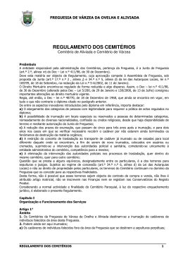 REGULAMENTO DOS CEMITÉRIOS - Varzea da Ovelha e Aliviada