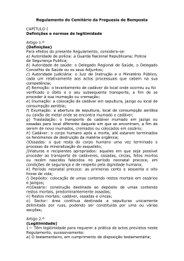 Regulamento do Cemitério da Freguesia de Bemposta CAPÍTULO I