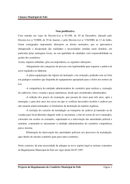 Câmara Municipal de Fafe Projecto de Regulamento do Cemitério