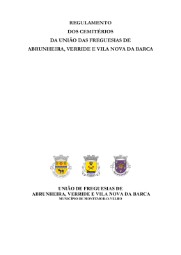 Regulamento dos Cemitérios da Freguesia