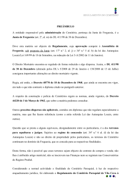 Regulamento do Cemit&eacute;rio e Casa Mortu&aacute;ria