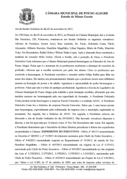CÂMARA MUNICIPAL DE POUSO ALEGRE Estado de Minas Gerais