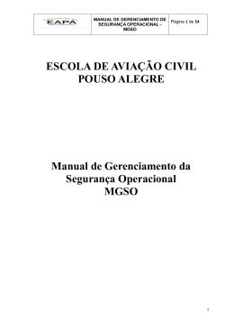 ESCOLA DE AVIA&Ccedil;&Atilde;O CIVIL POUSO ALEGRE Manual de