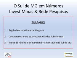 O Sul de MG em Números Invest Minas & Rede Pesquisas