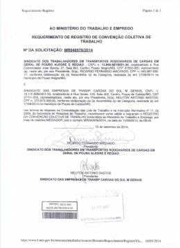 AO MINISTÉRIO DO TRABALHO E EMPREGO