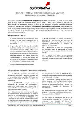 Presta&ccedil;&atilde;o de Servi&ccedil;os SCM (Internet)