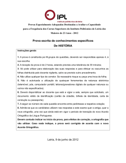 Provas Especialmente Adequadas - Instituto Polit&eacute;cnico de Leiria