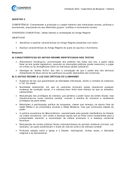 Vestibular 2012 &ndash; Expectativa de Resposta &ndash; Hist&oacute;ria