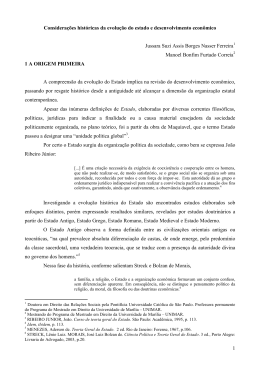 1 Considera&ccedil;&otilde;es hist&oacute;ricas da evolu&ccedil;&atilde;o do estado e