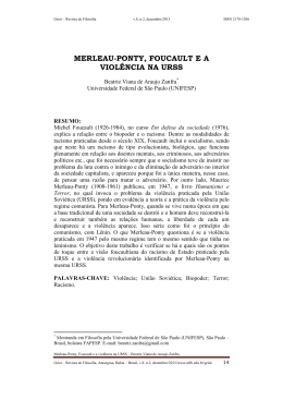 2. MERLEAU-PONTY, FOUCAULT E A VIOL&Ecirc;NCIA NA