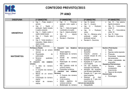 CONTE&Uacute;DO PREVISTO/2015 7&ordm; ANO