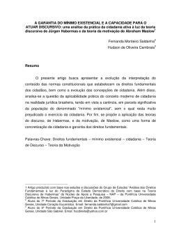 A garantia do m&iacute;nimo existencial e a capacidade para o atuar
