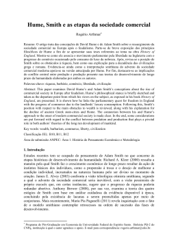 Hume, Smith e as etapas da sociedade comercial ANPEC 2013