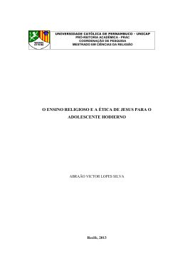 o ensino religioso e a ética de jesus para o adolescente hodierno