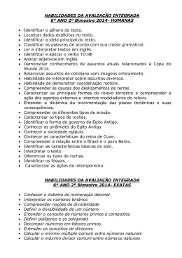 HABILIDADES DA AVALIA&Ccedil;&Atilde;O INTEGRADA 6&ordm; ANO 2&ordm; Bimestre 2014