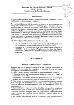 Mestrado em Educação para a Saúde