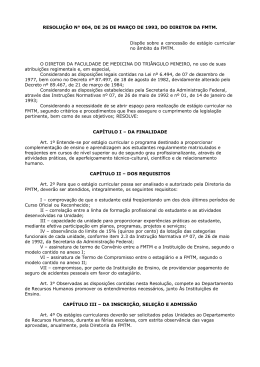 Dispõe sobre a concessão de estágio curricular no âmbito