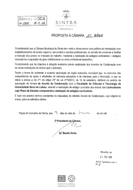 PROPOSTA &Agrave; c&Acirc;MARA ,z&Aacute;LMois - C&acirc;mara Municipal de Sintra