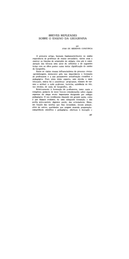 breves reflexões sobre o ensino da geografia