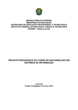 Projeto Pedag&oacute;gico de Curso