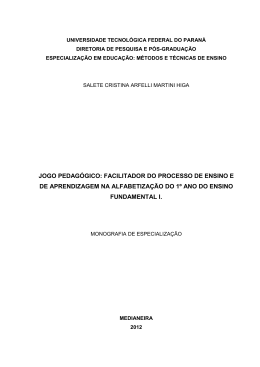 JOGO PEDAGÓGICO: FACILITADOR DO PROCESSO DE